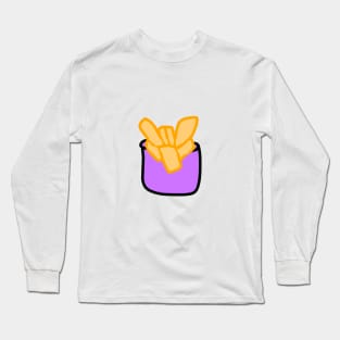 Purple box with yellow fries art Long Sleeve T-Shirt